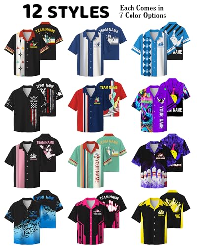Custom Bowling Shirts for Men Women Customized with Name Personalized Bowling Jersey Short Sleeve for Team Gift Unisex S-4XL2