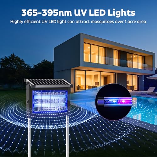 OnBeam Solar Bug Zapper Outdoor, Mosquito Zapper Waterproof Electric Fly Zapper Rechargeable Mosquito Killer Lamp - image 3