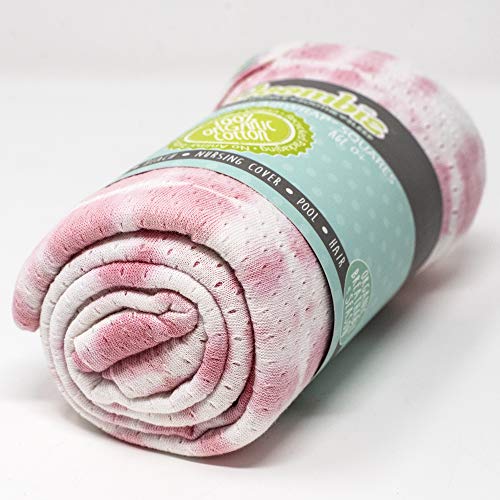 Image of Woombie AirWrap Organic Swaddle - Old Fashioned Receiving Blankets for Babies - Lightweight, Vented Design, Tie-dye Pink, 44 inch x 44 inch