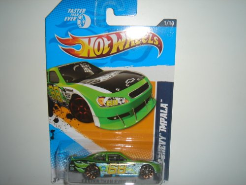 Hot Wheels 2010 Chevy Impala Metalflake Green 2012 Faster Than Ever Card 91