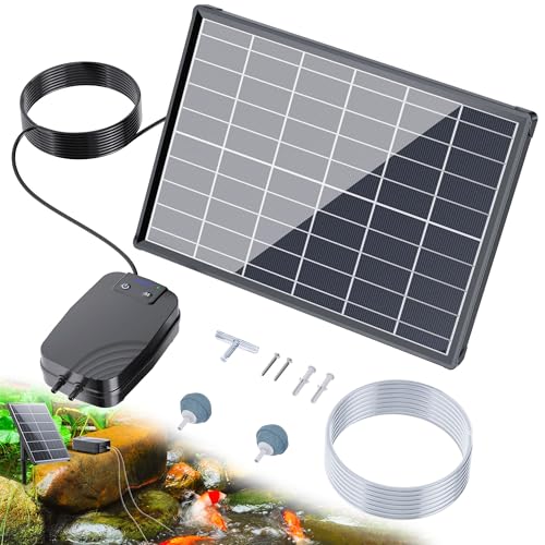 Biling 8W Solar Pond Aerator, 4400mAh Battery Backup Solar Aerator for Pond, 3 Working Modes Solar...