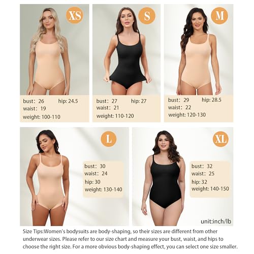Shapewear Bodysuits For Women Tummy Control Seamless Sleeveless Body Shaper Body Suit XS-XL2