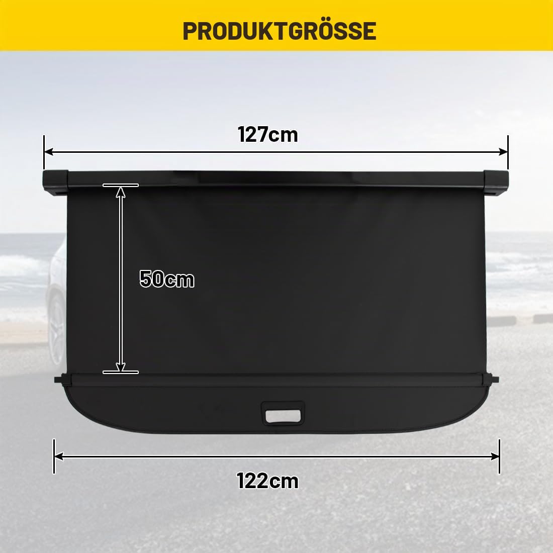 Laderaumabdeckung Kofferraum Schutz Abdeckung Cargo Cover kompatibel mit GLK 300 2008-2015 Schwarz Ausziehbar Kofferraumabdeckung Rollo | Kofferraumabdeckung, robustes , UV-beständig, reißfest, Aluminium-Querstrebe,für alle Wetter, Ordnung im Kofferraum