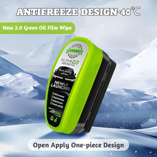flintronic Automotive Oil Film Cleaning Brush, 2025 New Car Glass Cleaner, 150ML Autoglas-öLfilmreiniger Auto, Upgraded 2.0 ölabweisende Folie für Autoscheiben, Verbesserte Klarheit und Sichtbarkeit