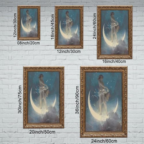 Impression sur toile étoiles d'Edwin Blashfield 1927 décoration murale cadre 50x75 cm