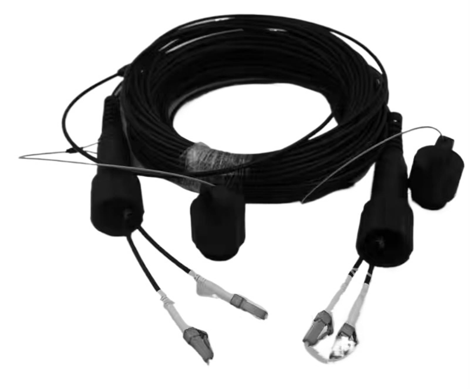 Cavalier blindé OM3 2C TPU LC à FC SC St multimode 2 noyaux 3mm Extension Cordon de raccordement Fibre Optique extérieur(150m OM3 St-St)