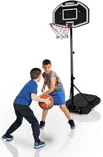 ONETWOFIT Kids/Teenagers Basketball System,Adjustable Height 44.5 In - 80.7 In （3.7ft - 6.7ft Portable Impact Backboard Outdoor Basketball Hoop with 26.7 In PE Backboard for Youth Kids/Junior