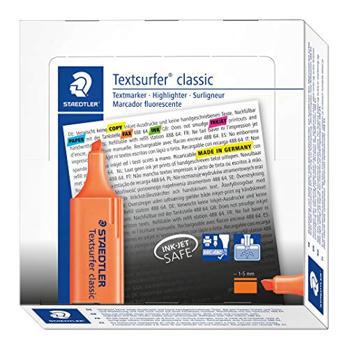 Staedtler Textsurfer Classic 364-4 Highlighter Pen – Orange – Pack of 10