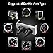 Saiji Air Vent Car Mount, More Secured Dual Clamp Grip, 360° Rotation Car Holder, Universal Cell Phone Holder Compatible with 4.7-6 Inch iPhone, Samsung, Nexus, Nokia, LG, Sony Smartphones (Silver)
