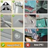 Szara plandeka okryciowa 670 g/m², plandeka do samochodów ciężarowych z oczkami, plandeka z tkaniny PCW, wodoszczelna, o