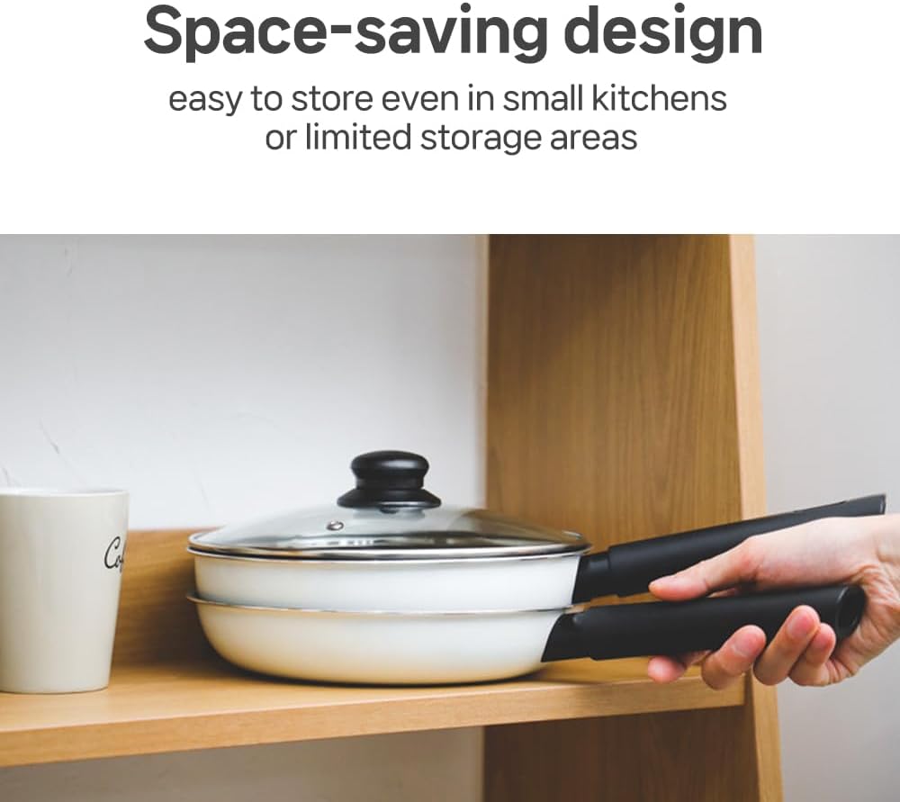 Mini 8-inch Non-Stick Frying Pan Skillet 2 set with Glass Lid, small Egg Pan Omelet Pan, All Stove Tops Compatible