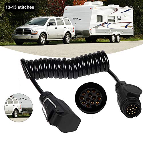 EXLECO Anhänger Verlängerung Kabel Anhängerkabel Adapter 13-13 Polig 3 Meter Spiralkabel Auto Anhänger Wohnwagen