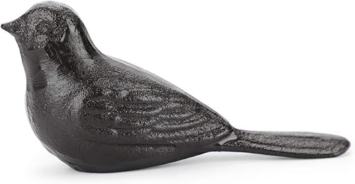 Sumnacon - Tope de puerta de hierro fundido para pájaros, resistente y rústico, evita perforar agujeros, cuña de puerta de metal vintage en todas