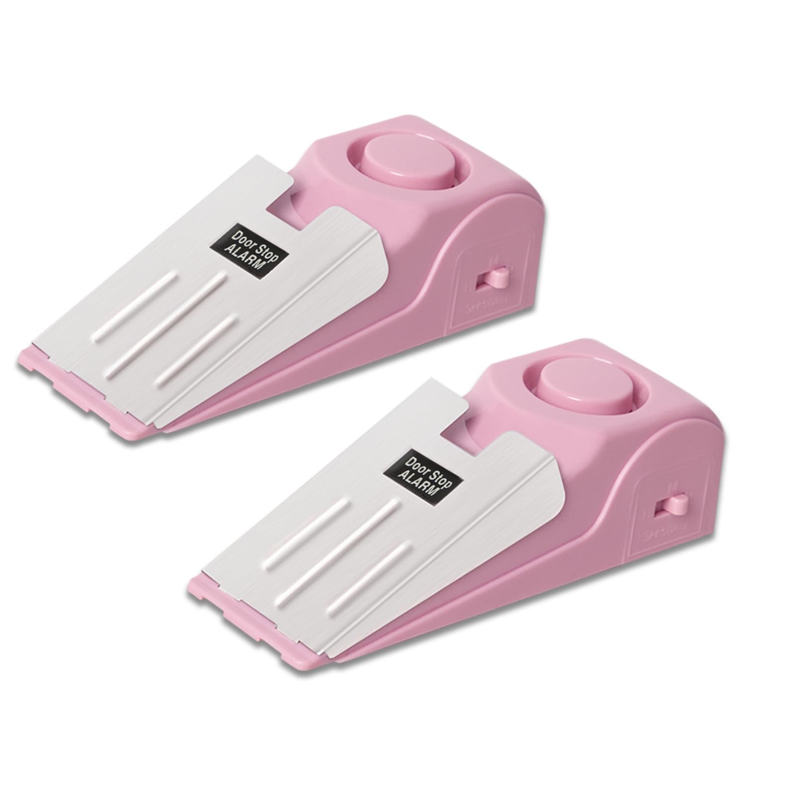 HNHMT Tragbarer Türstopper-Alarm, Türstopper mit 120 dB lautem Sicherheitsalarm, Reisetür, Türstopper, Keilsensoren, Sicherheitsvorrichtungen für Reisen, Wohnung, Hotel und Zuhause, Rosa, 2 Stück