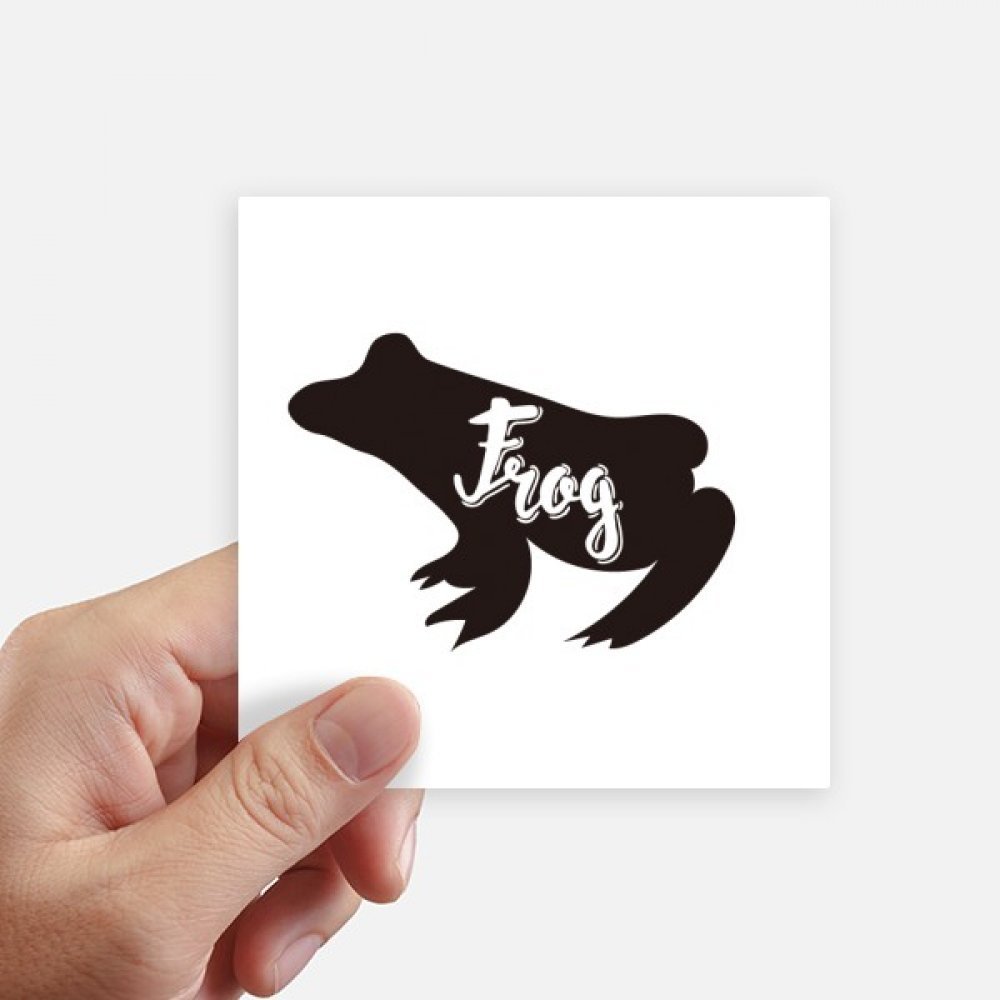 Autocollant carré grenouille en noir et blanc 10 cm DIYthinker pour ordinateur et mur x8