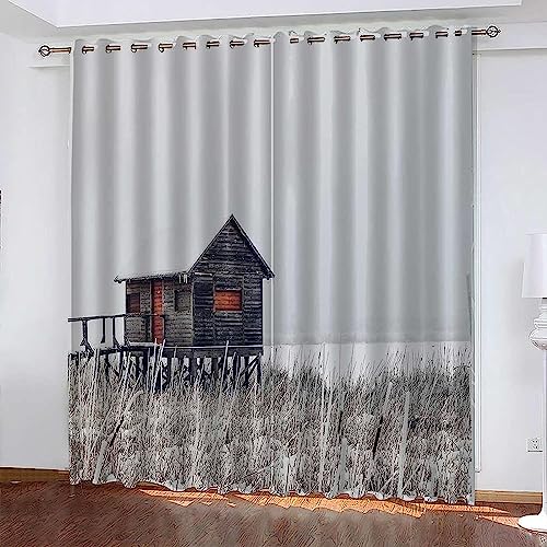 Rideau polyester super doux avec impression 3D vue de la cabine