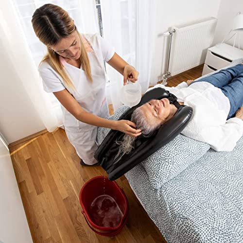 NIANOPKM Haarwaschbecken für bettlägerige,Aufblasbares Haarwaschbecken,Aufblasbares Waschbecken,Mobiles Haarwaschtablett,Tragbares Shampoo Pad für ältere Menschen, Behinderte, Schwangere