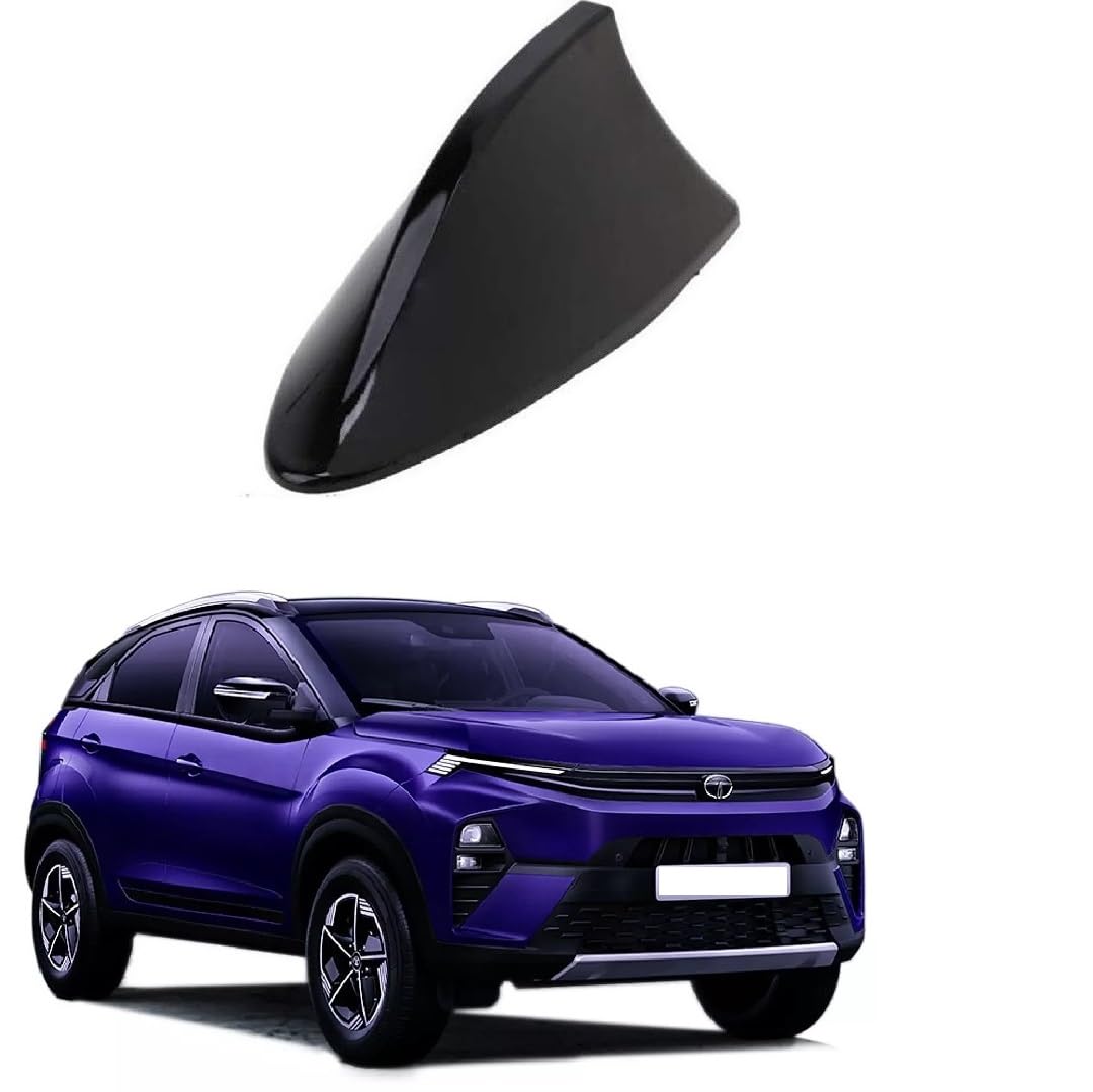 Stylish Car Roof Aerial Shark Fin Antenna Radio AM/FM Signal ABS (Black Color) Suitable for Tata Nexon 2023-picture-13