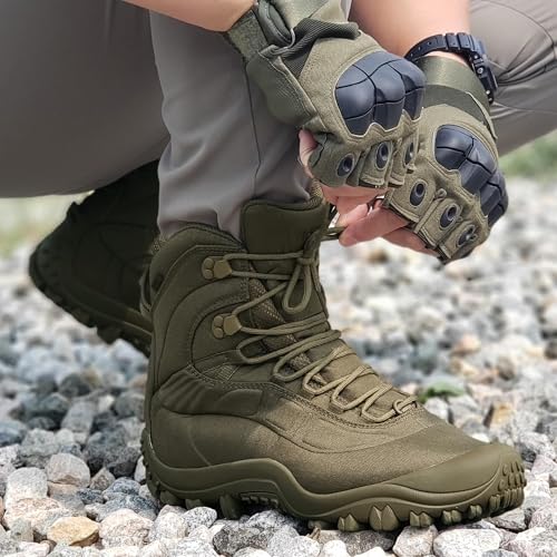 Image of Men's Tactical Boots 8'' Mid Combat Boots Waterproof Military Boots