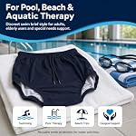 AQX Reusable Adult Swim Diapers Special Needs, Washable Cloth Diapers Leakproof, Swimmers Nappy Trunks Pull Ups for Incontinence Protection Unisex (L, Blue)