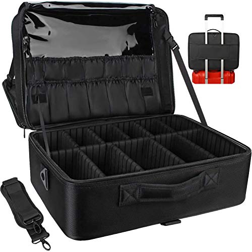 Monsitna extra large makeup case 17.7 inch super large capacity t…