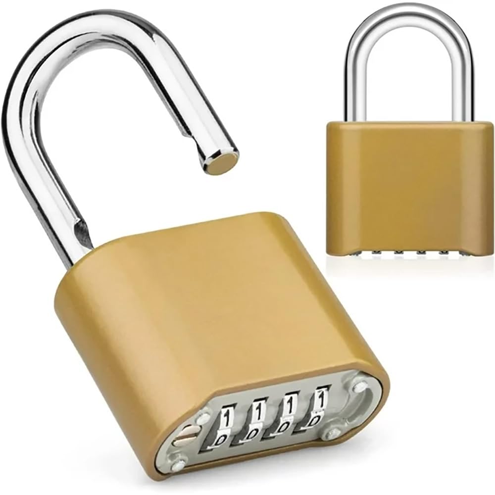 Store2508 Set-Your-Own Combination Padlock, Solid Zinc Alloy (Gold) (B0D9JW45PG) Amazon Price History, Amazon Price Tracker