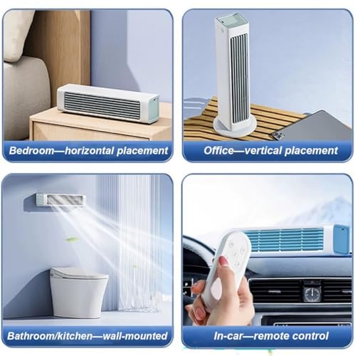 Ventola di raffreddamento portatile ricaricabile 4000 mAh batteria 60 ° Oscillat 3 velocità silenzioso ventilatore personale per casa, ufficio, viaggi e uso in auto, leggero e design