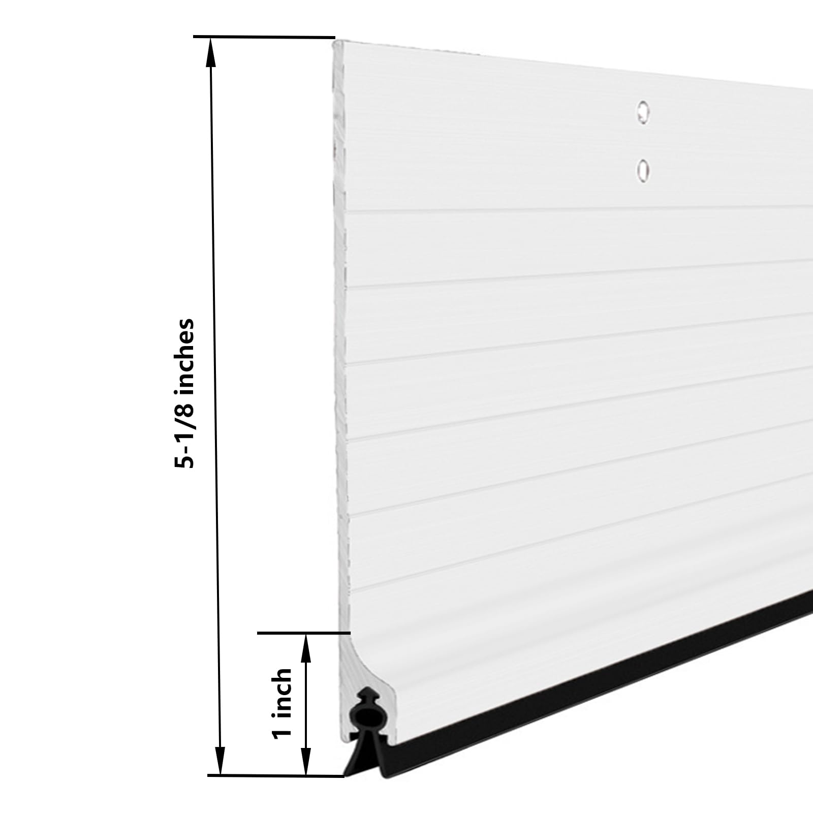 Paraspifferi in metallo per porta, 91,4 cm, in alluminio, con guarnizione in gomma, per fermare sotto le porte, copertura spifferi 3-7/8", 14 x 91,4 cm, argento