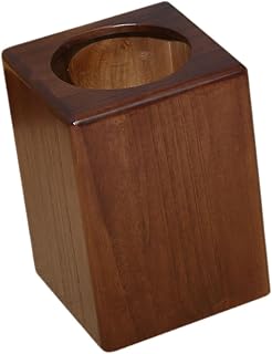 Wooden Trash Bin Recycling Bin Container Rustic Household Small Garbage Can Square Waste Basket for Hotel Home Decor Bathroom, Walnut Color