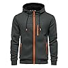 CTU Mens Hoodies Zip Up Long Sleeve Fleece Jacket Hooded Sweatshirt for Men Darkgrey 3XL #3