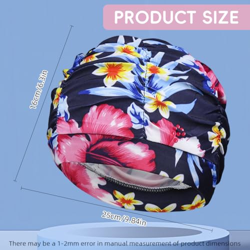 Image of Proberos Swimming Cap for Women, Premium Nylon Fabric Swim Cap, Long Hair for Dry Hair Swimming Head Cap Easy Fit, Keeps Hair & Ear Clean