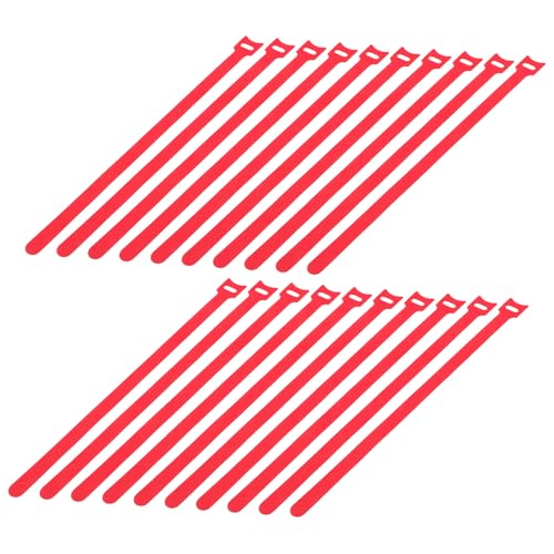 100 piezas Bridas Reutilizables Rojas para Cables, Organizador de Cables para Electrónica, Sujetadores para Gestión de Cables, Correas Ajustables y Reutilizables miniatura 1