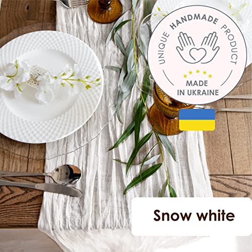 White Cheesecloth Table Runner Set Of 2, Cotton Gauze Runner Rustic Table Decorations, Cheese Cloth Fabric Bulk For White Party Decor, Bohemian Table Runner Extra Long Boho Cheese Cloth 13 Ft (141 In) #TOP1