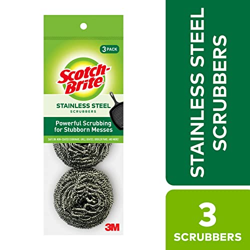 image for Scotch-Brite Stainless Steel Scrubber, Dish Scrubbers for Cleaning Kit
