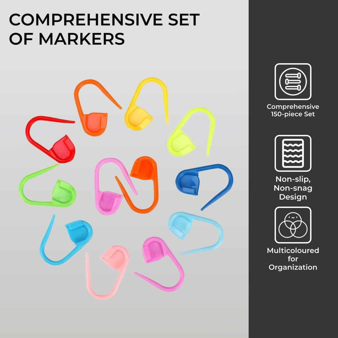 Hobbspring 72 Stks 6 Kleuren Metalen Stitch Markers Zeshoek Breien
