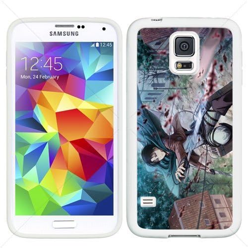 Shingeki no Kyojin Attack on Titan Manga Anime Comic Levi Samsung Galaxy S5 SV I9600 TPU Soft Black or White case (White)