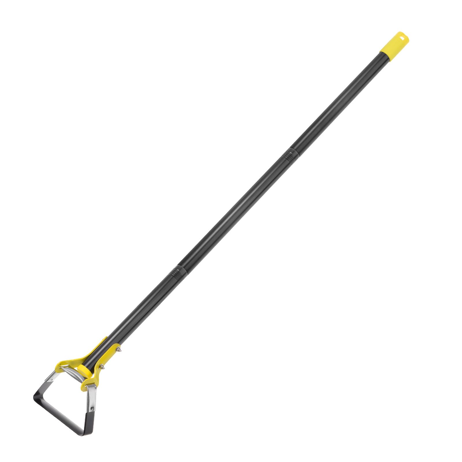 QUARKZMAN Hula Azada Jardín Herramienta 15-47" Ajustable Bucle Desmalezado Jardinería Azada Larga Manejar Mano Acción Maleza Herramienta para Jardín Deshierbe Siembra, Negro y Amarillo
