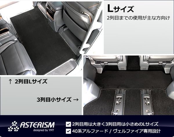 Amazon | 40系新型アルファード 2NDラグマットM / Lサイズ ＋3RD