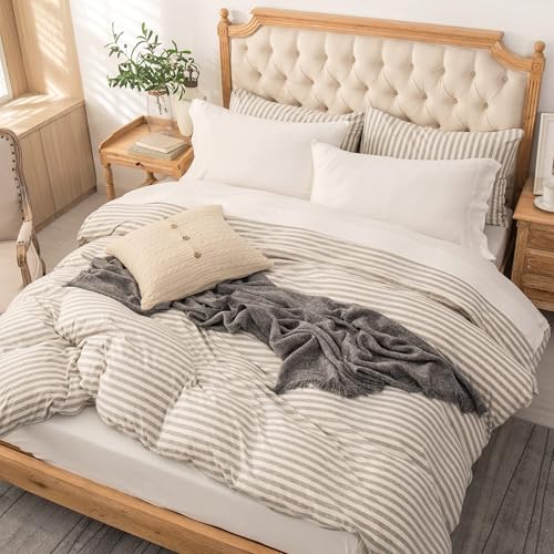 PURE ERA Jersey Knit 3pcs Bed Sheet Set 100% T-Shirt Cotton Super Soft Comfy Breathable Fits Mattress Up to 20" Extra Deep Pocket (Solid Off White,Twin XL)