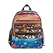 Sac à dos pour enfants avec animaux de la forêt - Imperméable - Motif animaux préscolaires sur l'arche de Noé, Animaux de la forêt., taille unique