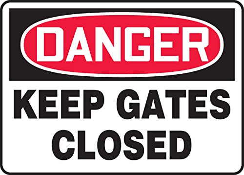 Panneau danger keep gates closed en plastique de 7x10 pouces pour barrière
