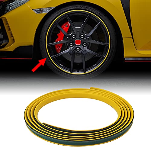 Profil adhésif pour jantes voiture jaune universel ruban décoratif 11mm rouleau 7m