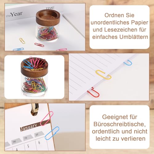 1 Set Klammernspender Magnetisch 6.5*2cm Büroklammern Spender Holz mit 70 Büroklammer Magnetische Aufbewahrungsbox Klammernspender Büro mit Aufbewahrungsbox Aus Acryl für Bürobedarf & Schreibwaren