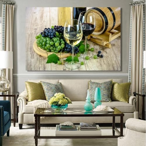 Affiche de nature morte de vin rouge KEBIA toile murale 60x80 cm sans cadre
