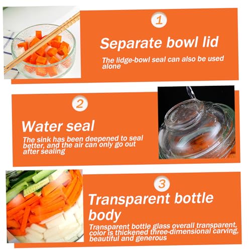 Récipient à Kimchi 1,5 L Bocal de Décapage et Fermentation Verre - 3
