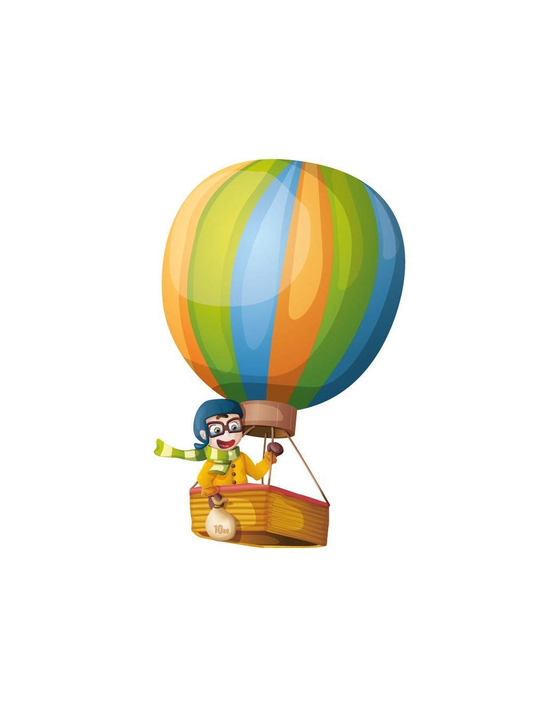 Sticker Montgolfière & Pilote de transport pour chambre enfant 35x54 cm