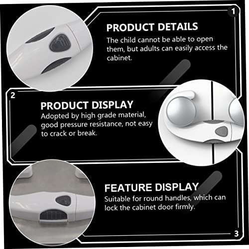 Image of Kisangel Child Safety Lock for Cabinets and Drawers 2-Pack C-Shaped Kitchen Cabinet Lock Easy Install No Drill Required Baby Proofing Household Safety Locks for Round Handles