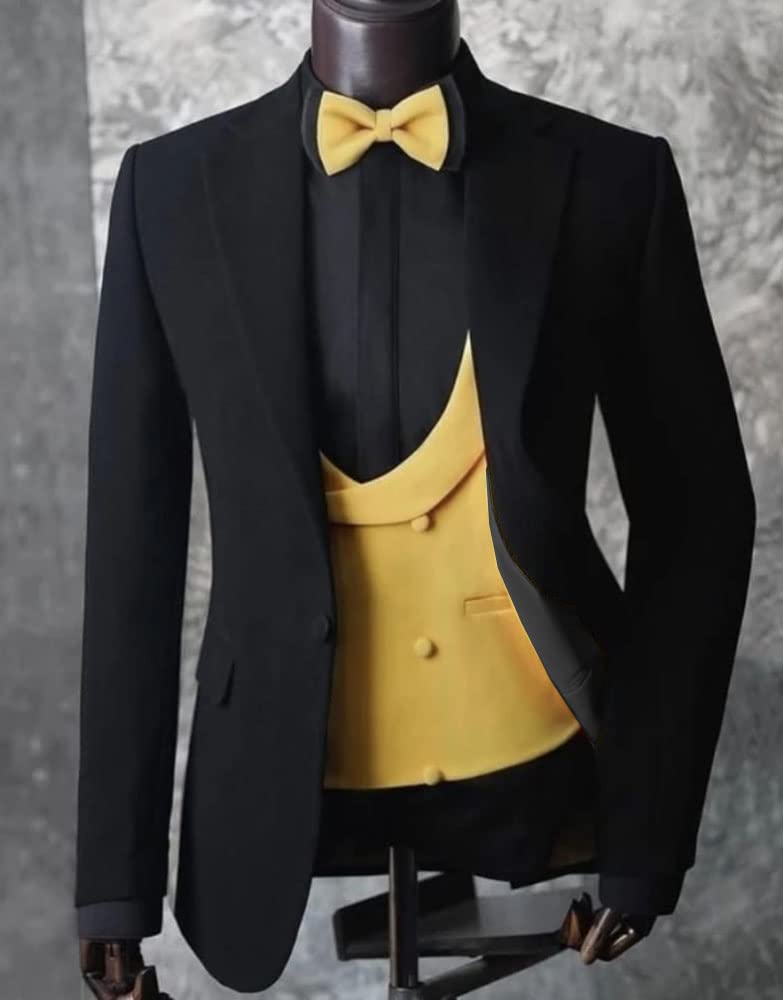 Uomo 3-Pezzo del Vestito Quotidiano Casual Monopetto Pulsante Giacca Pantaloni