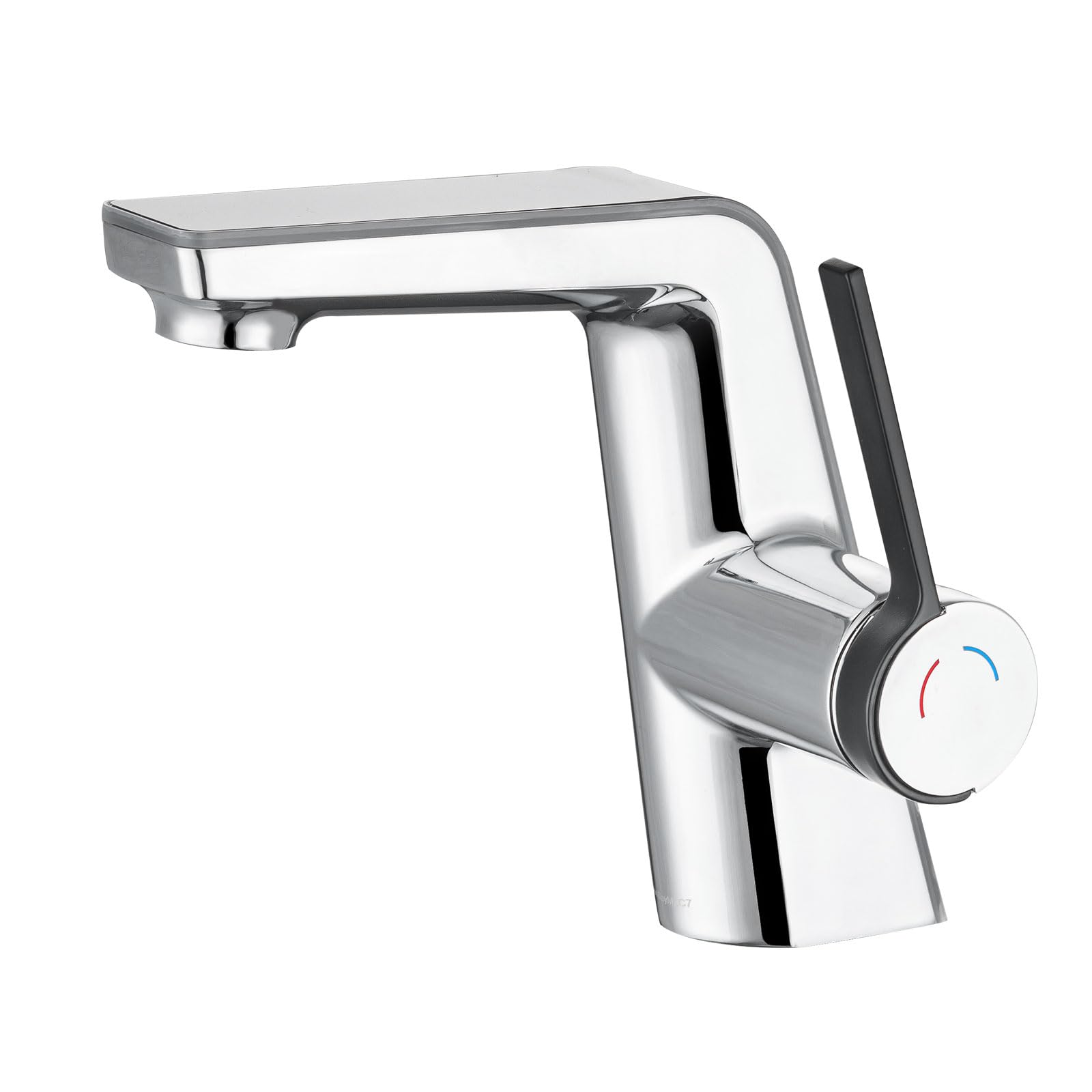 Robinet de salle de bain LakeBayMZC avec affichage de la température LED - Robinet de lavabo en laiton - Mitigeur monocommande pour salle de bain,Avec bec Hauteur : 130 mm,Chromé