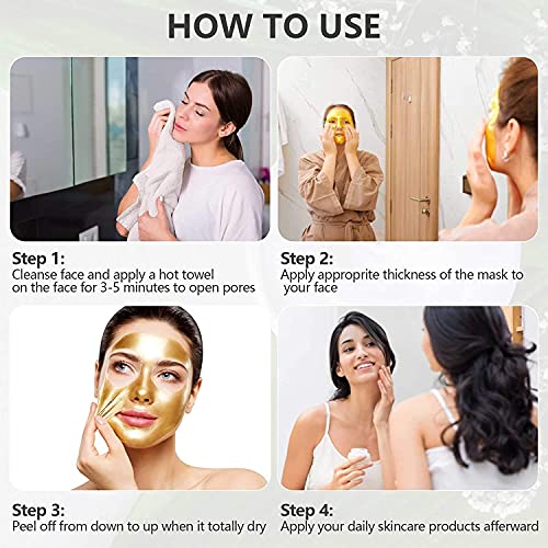 24K Gold Facial Mask Collagen Peel-Off Anti-Wrinkle Lifting Firming Moisturizing Face Skin Care Masks 4.22 Fl.oz (Gold60) #TOP4